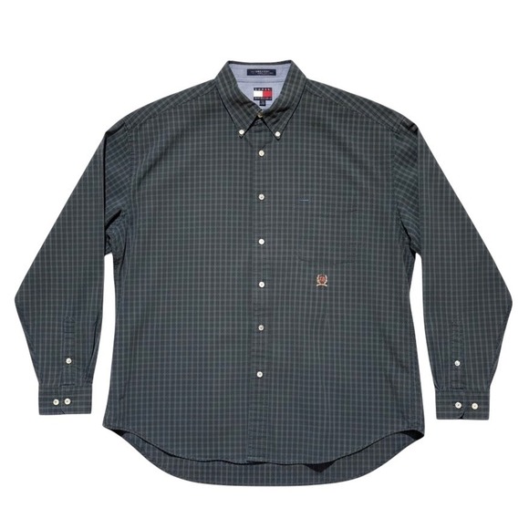 Tommy Hilfiger Other - Tommy Hilfiger Men XXL Black Watch Tartan Plaid Shirt Vintage Crest Logo Cotton